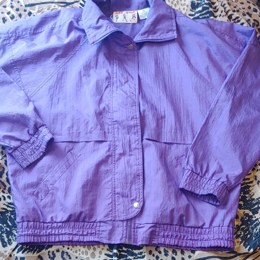Purple Windbreaker Jacket Sz Med
